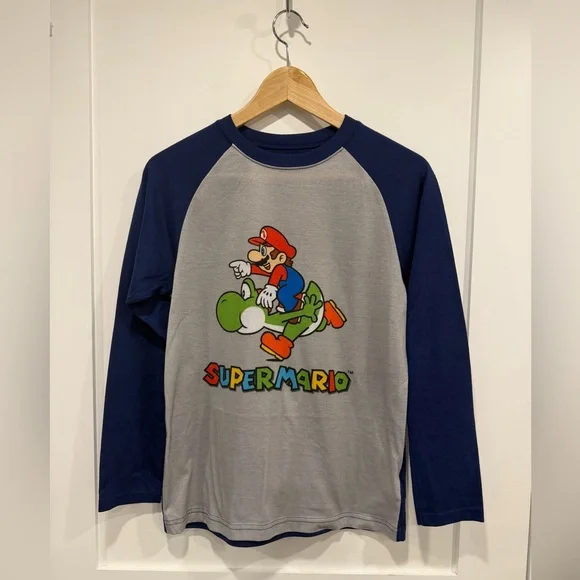 Nintendo Super Mario Kids Pajama Set - Navy and Gray - Picture 11 of 12